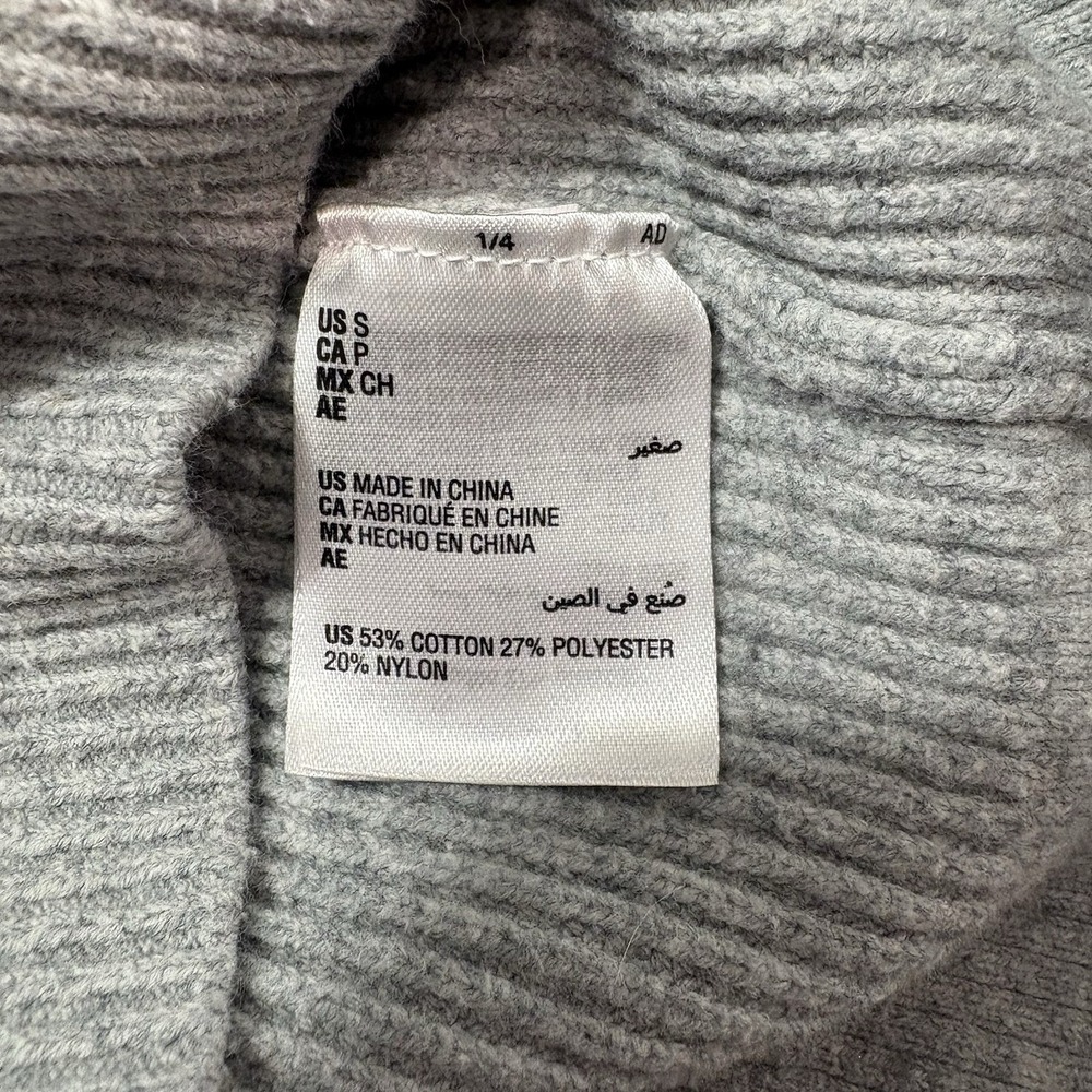 ON 34th Women's Small Gray Ribbed Knit Collared Sweater Long Sleeve Pullover - Picture 4 of 8